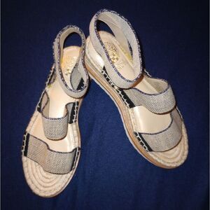 🔥Vince Camuto Kolindia 2 Women's Open Toe Platform Sandals Beige/Black